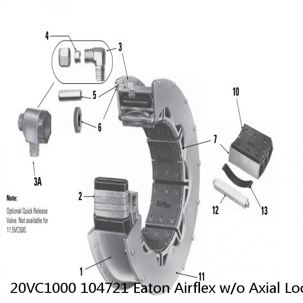 20VC1000 104721 Eaton Airflex w/o Axial Lock Clutches and Brakes
