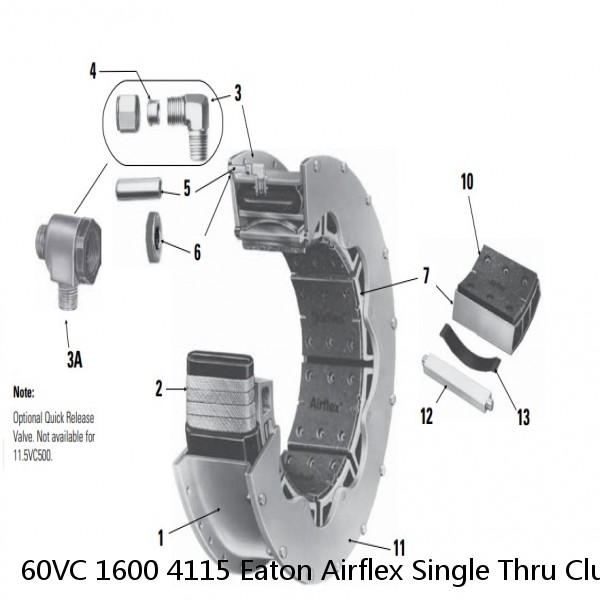 60VC 1600 4115 Eaton Airflex Single Thru Clutches and Brakes #5 image